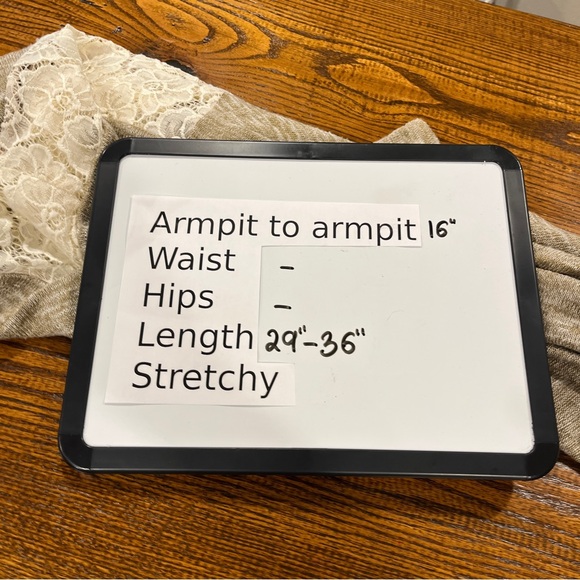 Kate Collection Knit open Cardigan in Tan and Cream with floral lace details - Picture 7 of 11